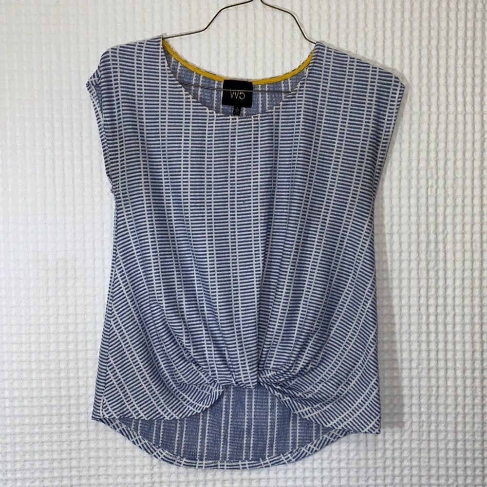 W5 Blue and White Striped Blouse